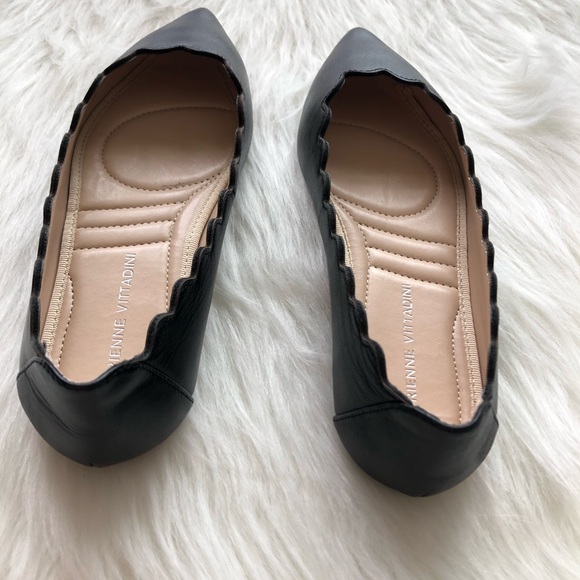 ADRIENNE VITTADINI Scalloped Leather Comfort Flat - Picture 2 of 6